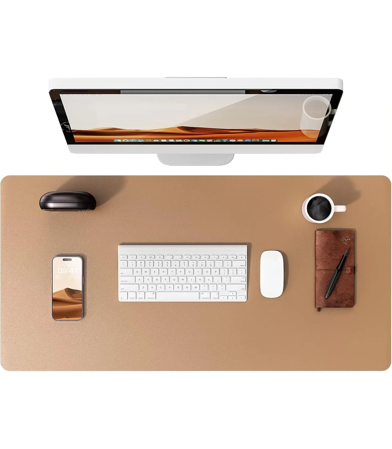 PU Leather Desk Mat – Large Non-Slip Waterproof Office Mouse Pad