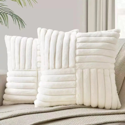 Artificial Plush Throw Pillow Covers Suitable for Various Occasions Such as Bedding Home