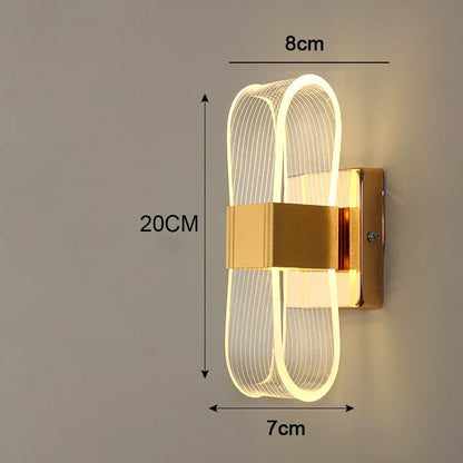 Nordic Luxury LED Bedside Wall Lamp Aluminum Warm White 3 Color Modern Living Room Sconce