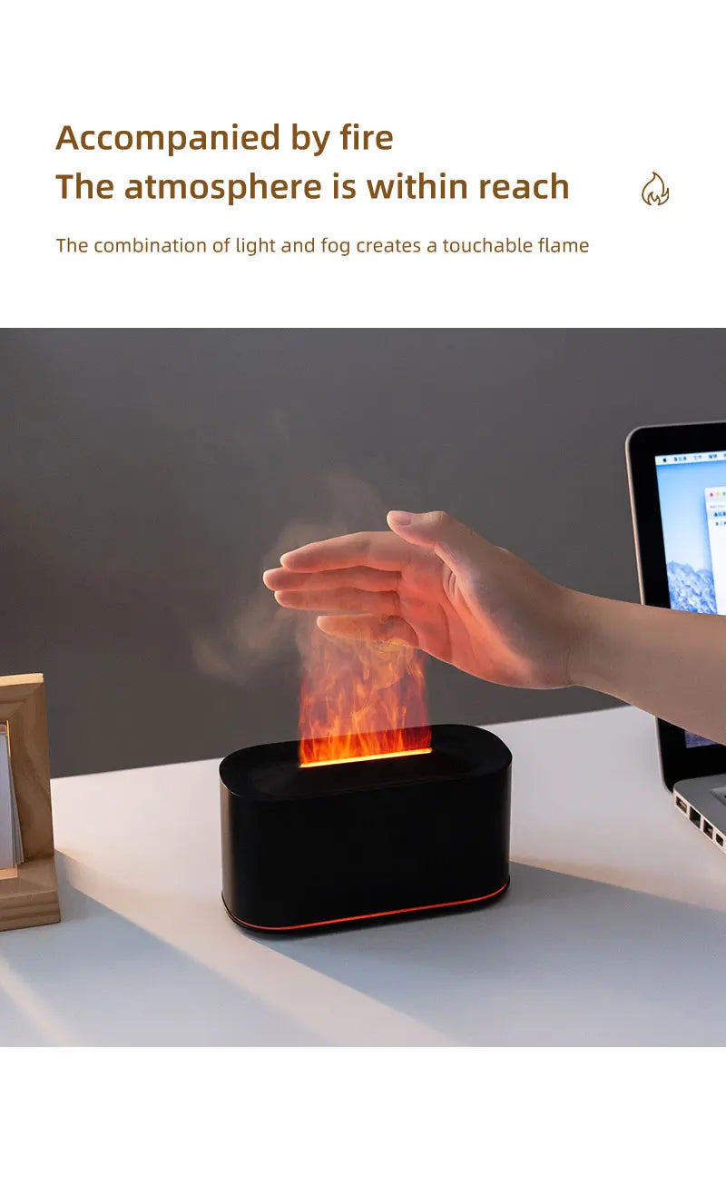 Flame Essential Oil Diffuser – LED Aromatherapy Humidifier