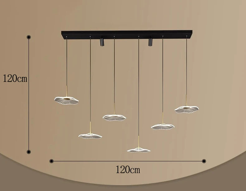 Linear Cloud Pendant Light Dimmable LED Kitchen Island Dining 6 to 11 Head