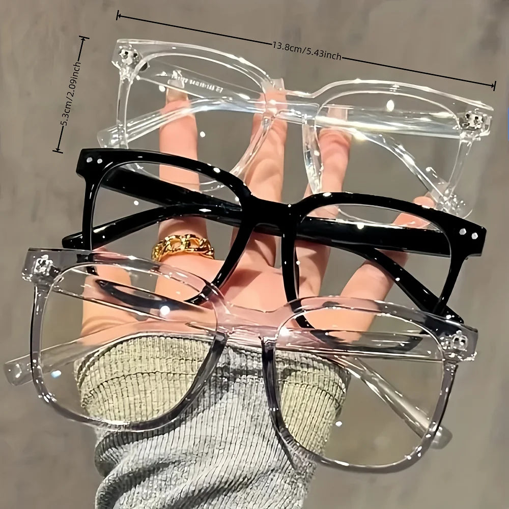 Pairs of Universal Fashion Glasses Square-Framed Fashionable Campus Style Clear Black Frame