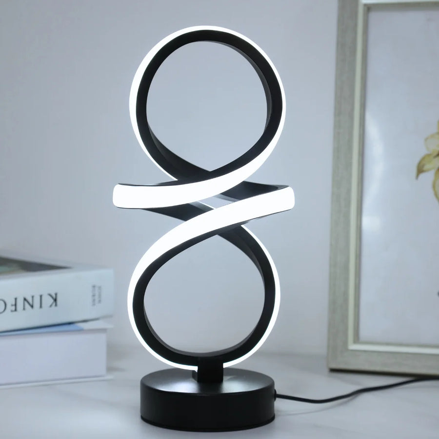 Spiral LED Table Lamp 3-Color USB Bedside Night Light