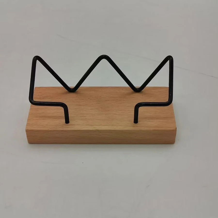 Wooden Business Card Holder Display Stand Wood Office Desk Home Storage