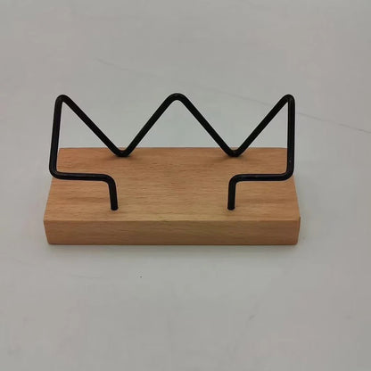 Wooden Business Card Holder Display Stand Wood Office Desk Home Storage