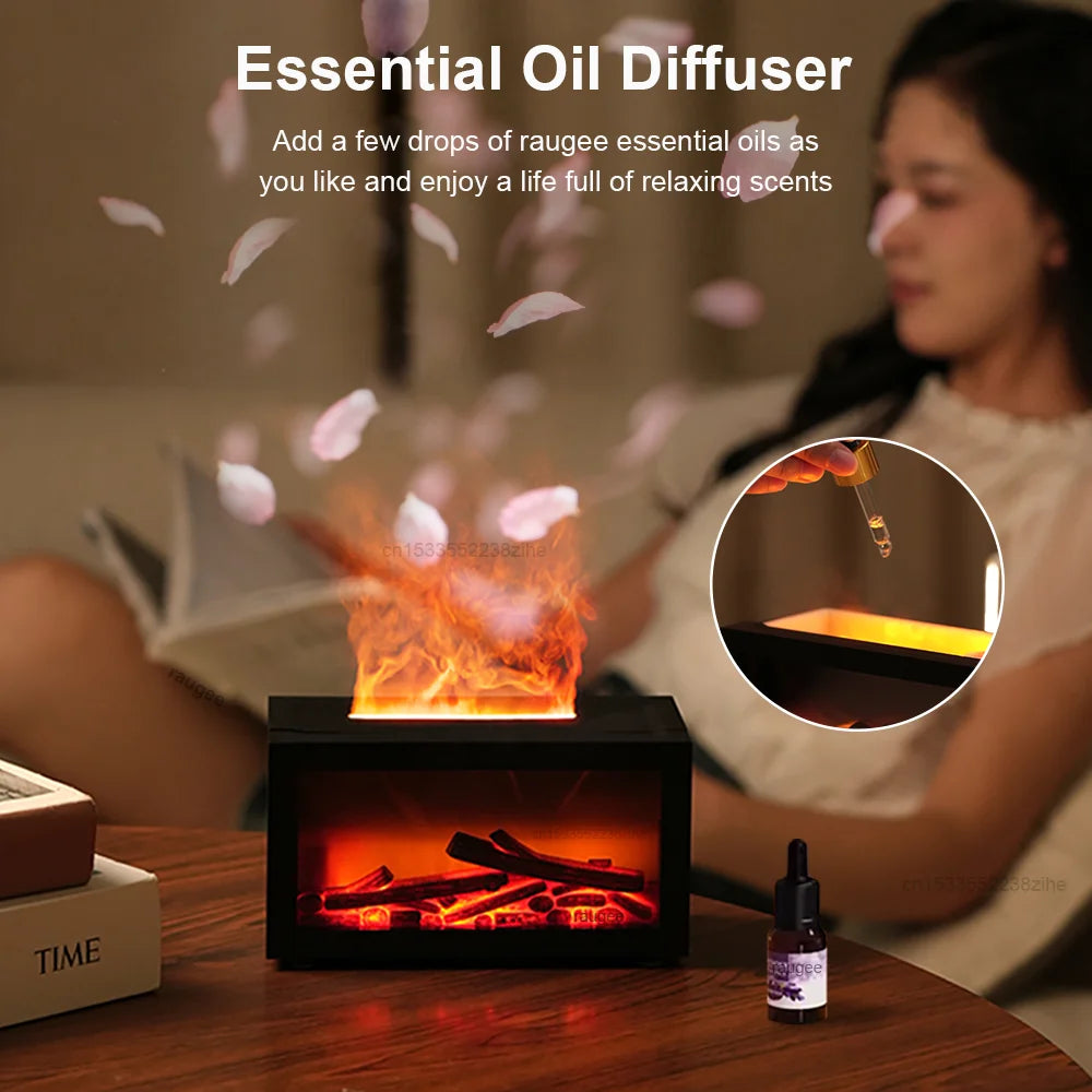 Fireplace Flame Aroma Diffuser – Desktop Aromatherapy Humidifier