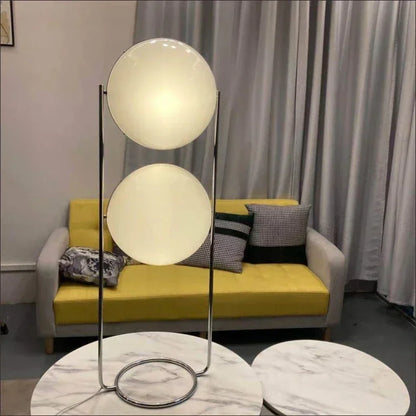 Acrylic Ball LED Floor Lamp Chrome Metal Standing Light Living Room Bedside Hotel Home Decoration