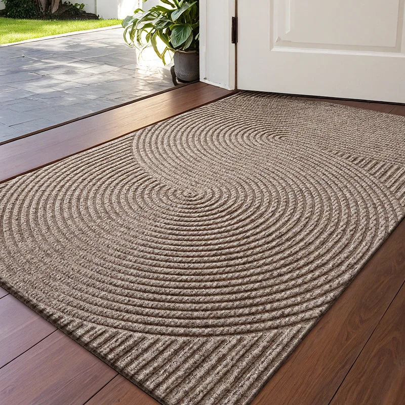 Grooved Geometric Doormat Non-Slip Scraper Entrance Mat 2 Sizes