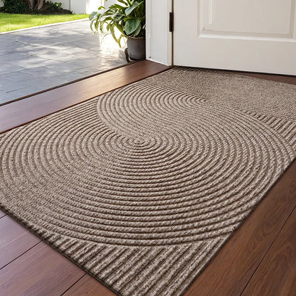 Grooved Geometric Doormat Non-Slip Scraper Entrance Mat 2 Sizes