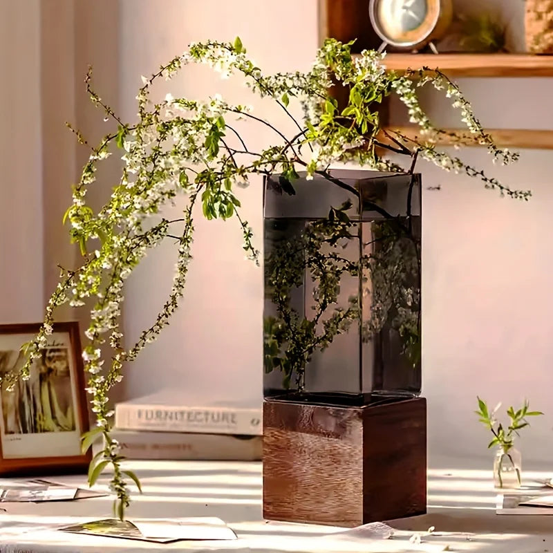 Nordic Acrylic Vase with Base Table Centerpiece Living Room Party Decoration Flower Holder Gift