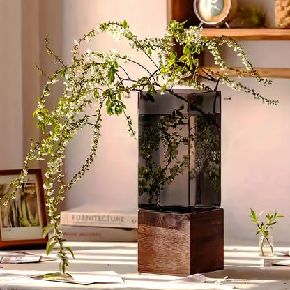 Nordic Acrylic Vase with Base Table Centerpiece Living Room Party Decoration Flower Holder Gift