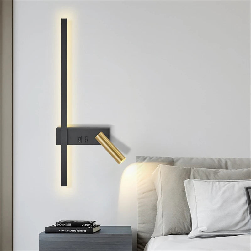 Nordic Modern LED Wall Lamp Creative Living Room Sofa Background Bedside Reading Decorative Light