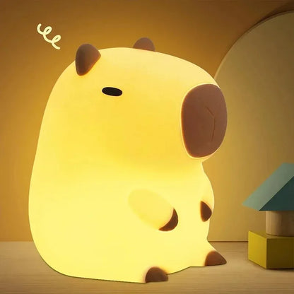 Capybara Silicone LED Night Light Bedroom Lighting Cute Decor Kids Gifts Soft Body