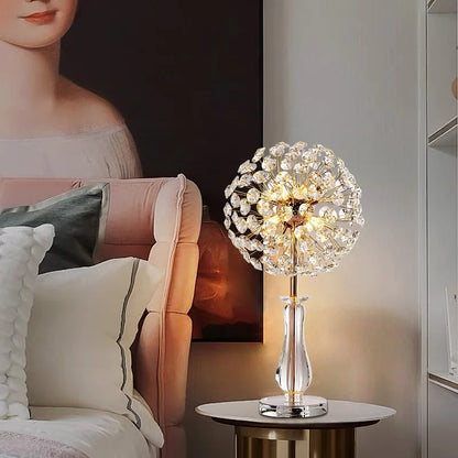 Modern LED Sun Flower Crystal Floor Lamp for Living Room Bedroom Indoor lustre Home Decor Table