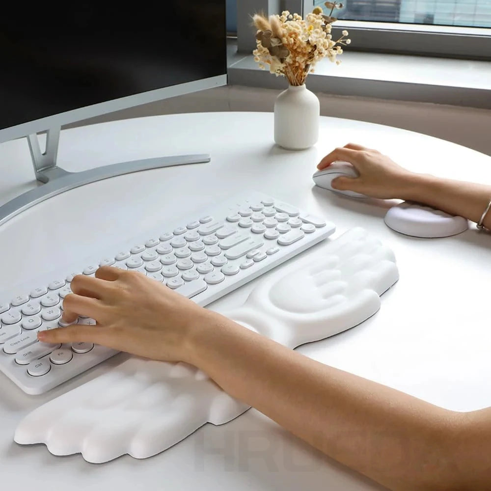 Ergonomic Memory Foam Wrist Rest Set – Keyboard & Mouse Pad