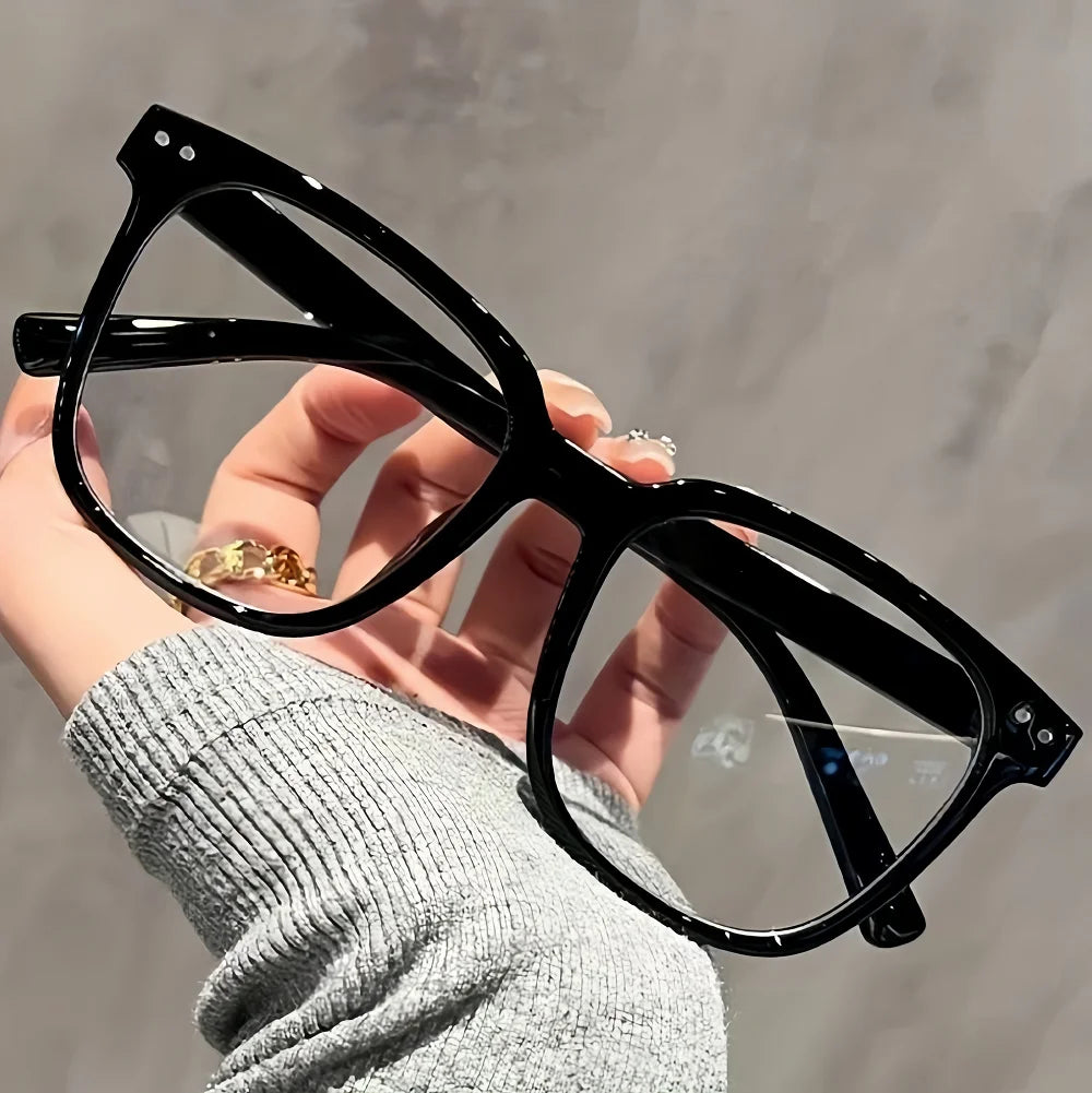 Pairs of Universal Fashion Glasses Square-Framed Fashionable Campus Style Clear Black Frame
