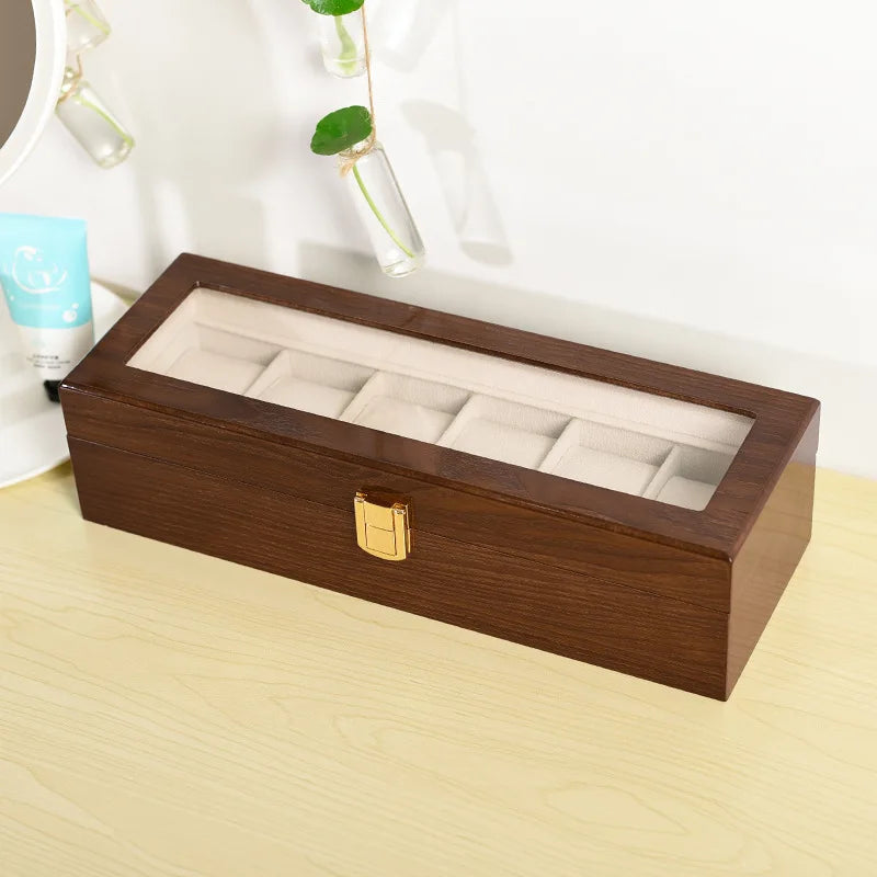 Luxury Handmade Wood 6/10/12Grids Watch Clock Box for Men and Women Jewelry Storage Packaging