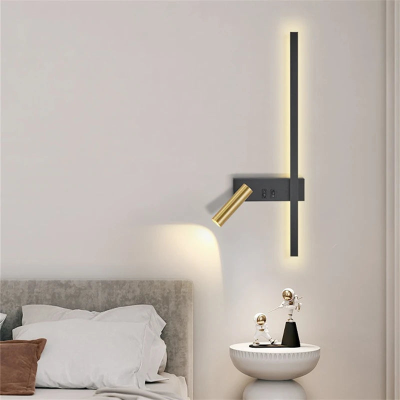 Nordic Modern LED Wall Lamp Creative Living Room Sofa Background Bedside Reading Decorative Light