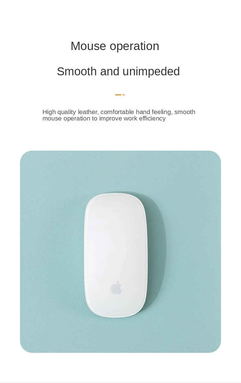 Small PU Leather Mouse Pad – Non-Slip Waterproof Desktop Mat