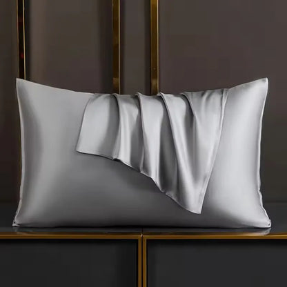 Silk Pillowcase White Black Grey Khaki Blue Pink Sliver Bed Pillow Covers Luxury Cases Home