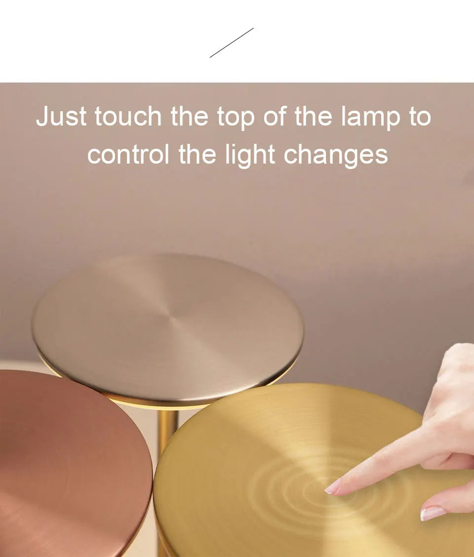 Rechargeable LED Table Lamp Touch Sensor Night Light Portable Cordless Bedroom Reading Desk