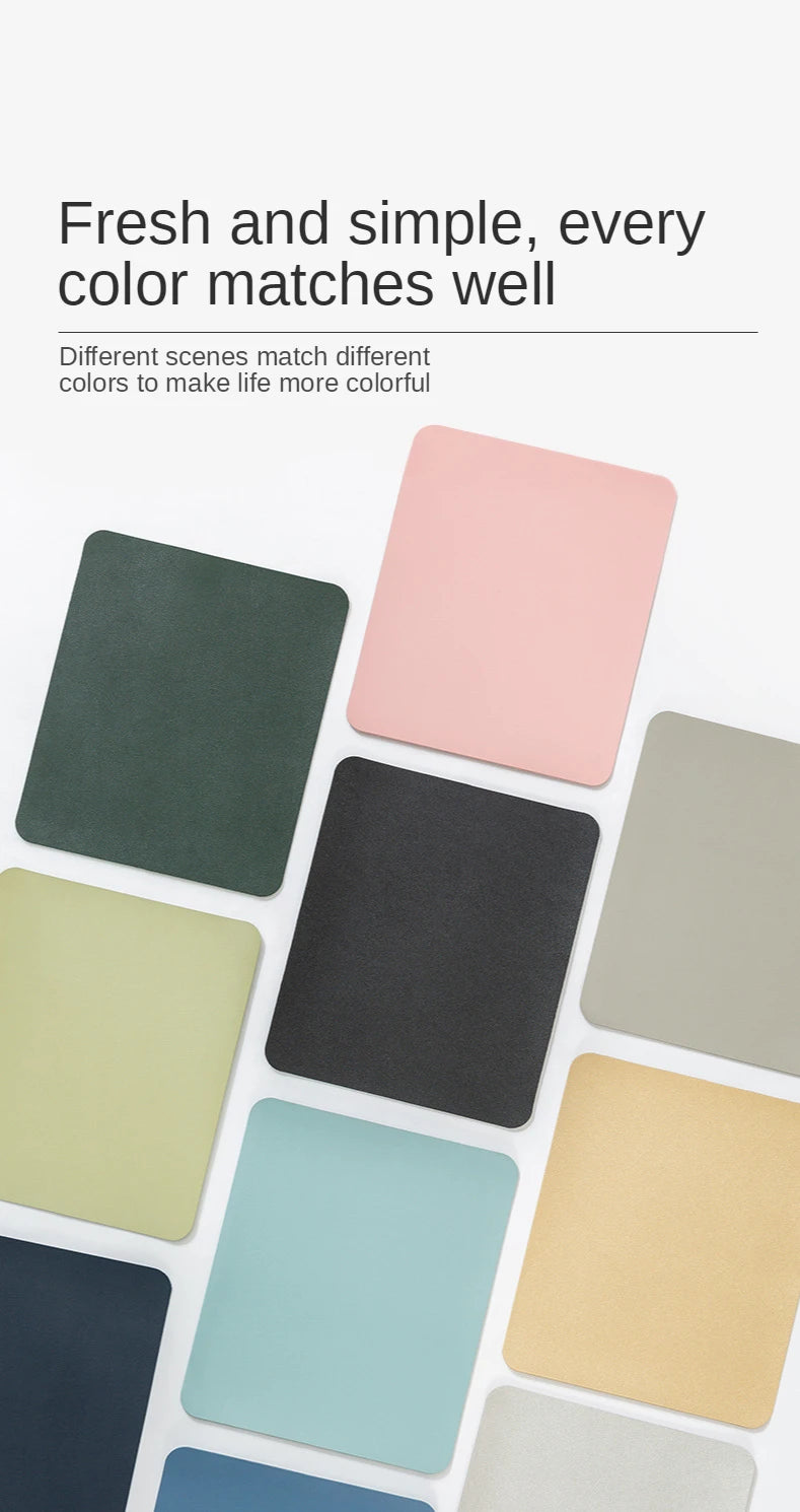 Small PU Leather Mouse Pad – Non-Slip Waterproof Desktop Mat