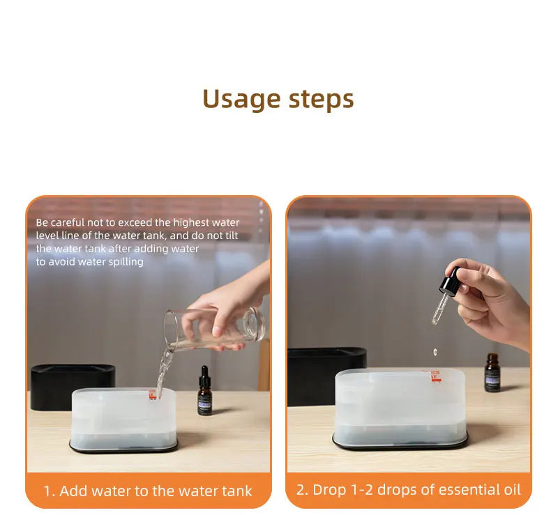 Flame Essential Oil Diffuser – LED Aromatherapy Humidifier
