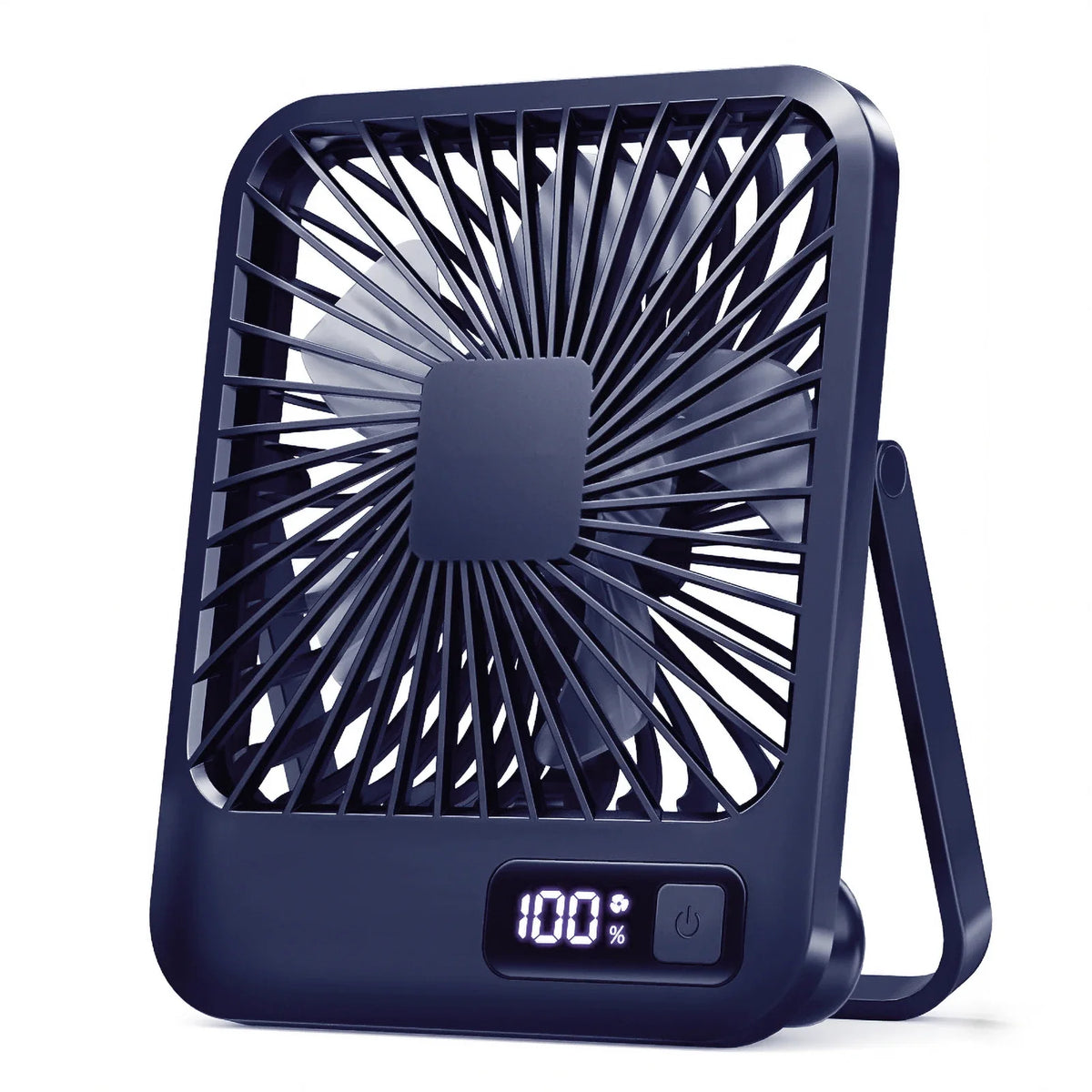 USB Rechargeable Foldable Desk Fan 180° Tilt Personal Speeds Ultra Quiet With Power Display For