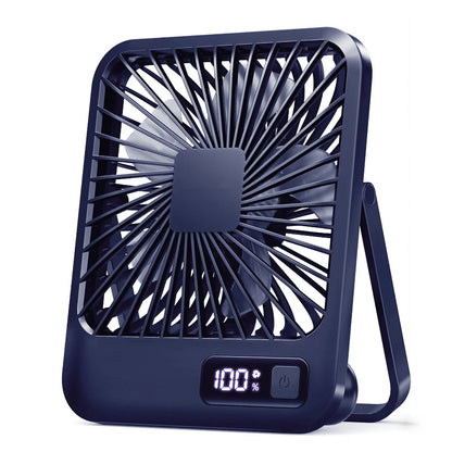 USB Rechargeable Foldable Desk Fan 180° Tilt Personal Speeds Ultra Quiet With Power Display For