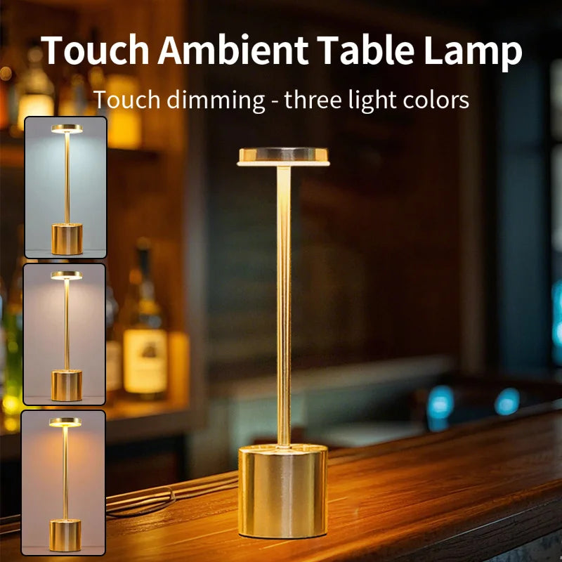 USB Rechargeable Desk Lamp – Touch Stepless Dimmer 3 Colour Modes