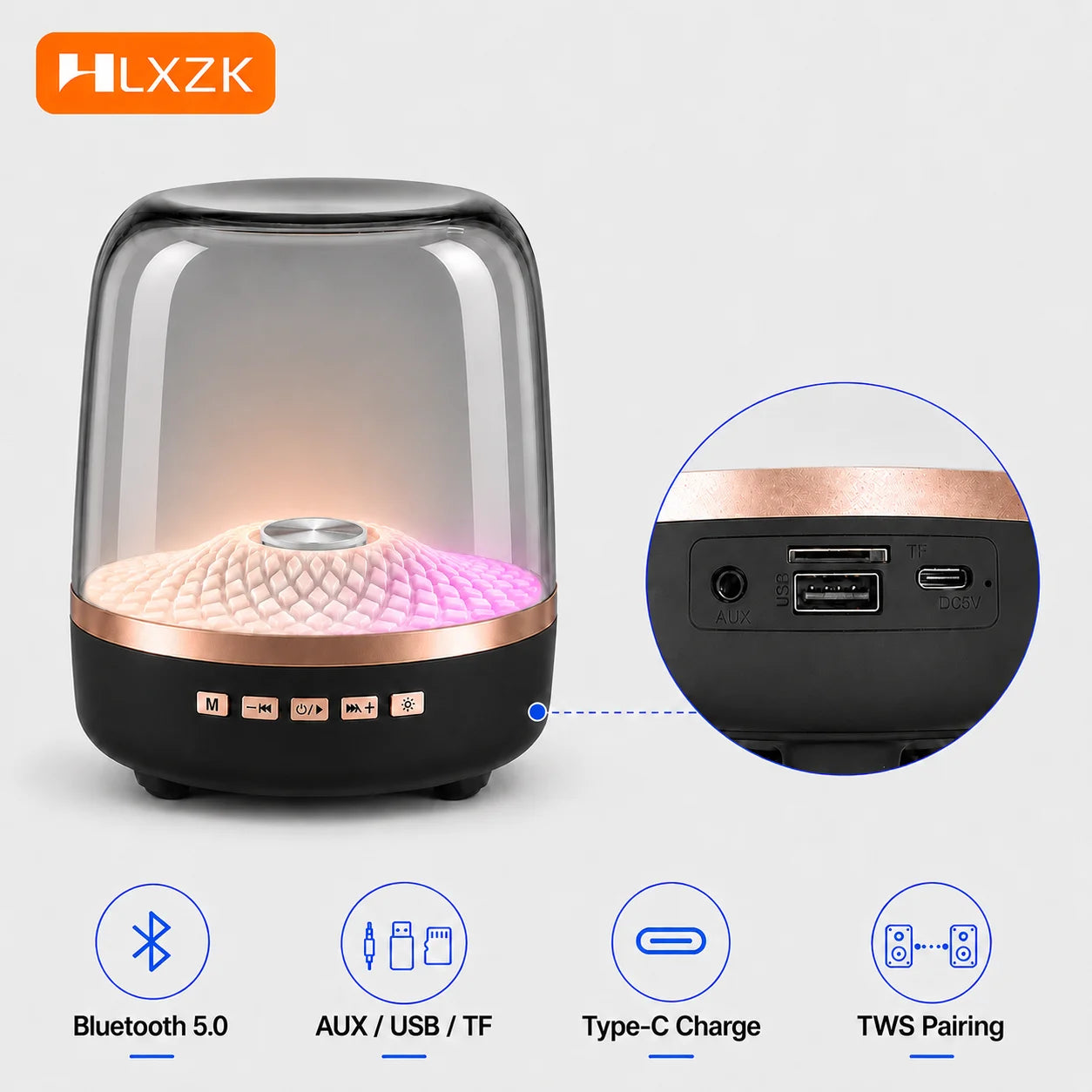Portable Bluetooth Speaker TWS Soundbar USB Desk Accessory