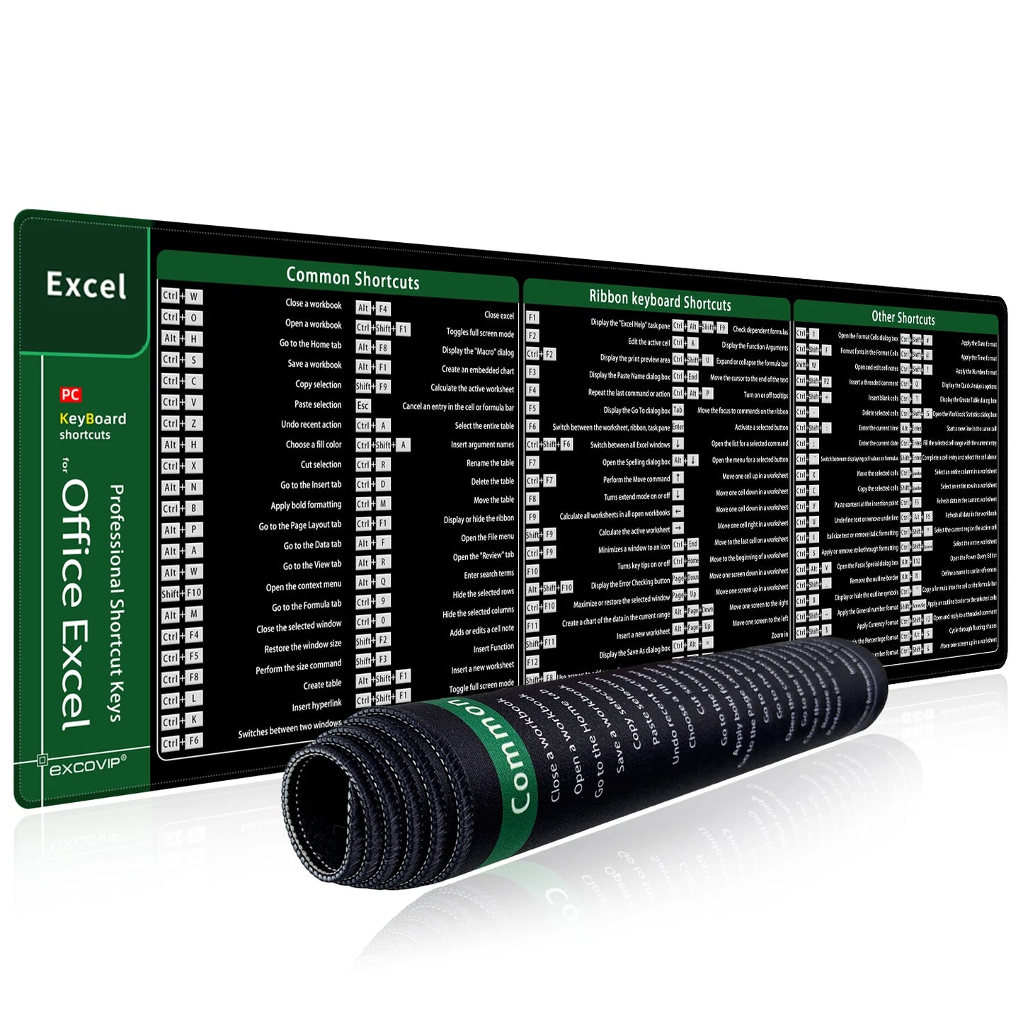 Large Excel Shortcuts Desk Mat