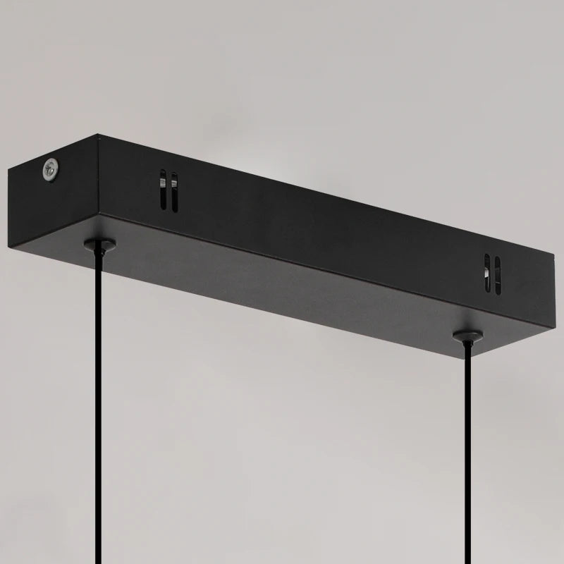Modern Linear LED Pendant Light Dining Room Kitchen Bar Adjustable Height Tri-Color Chandelier