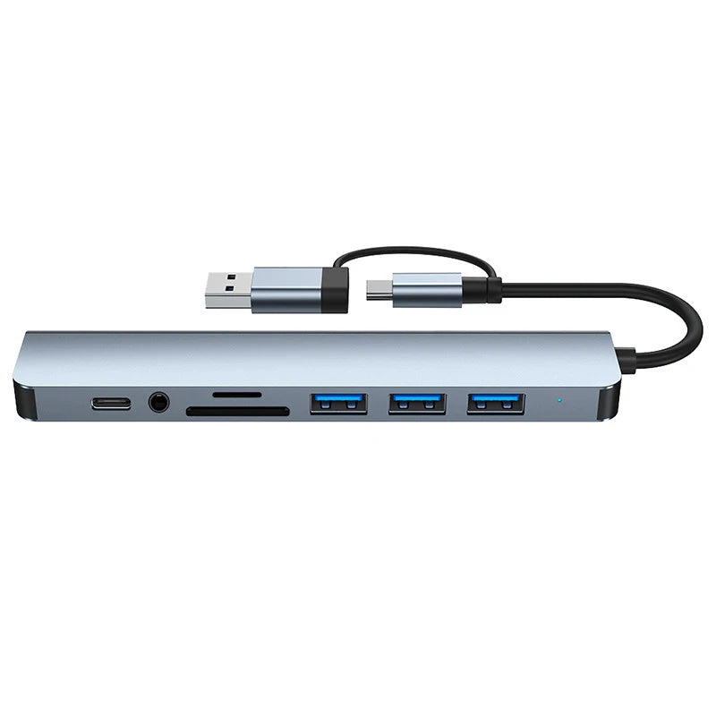8-in-2 USB-C Hub – Docking Station with HDMI, SD Card & Audio