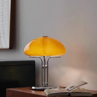 Korean Bauhaus Bedroom Mushroom Desk Lamp Advanced Charging Bedhead Designer Pumpkin TableLamp