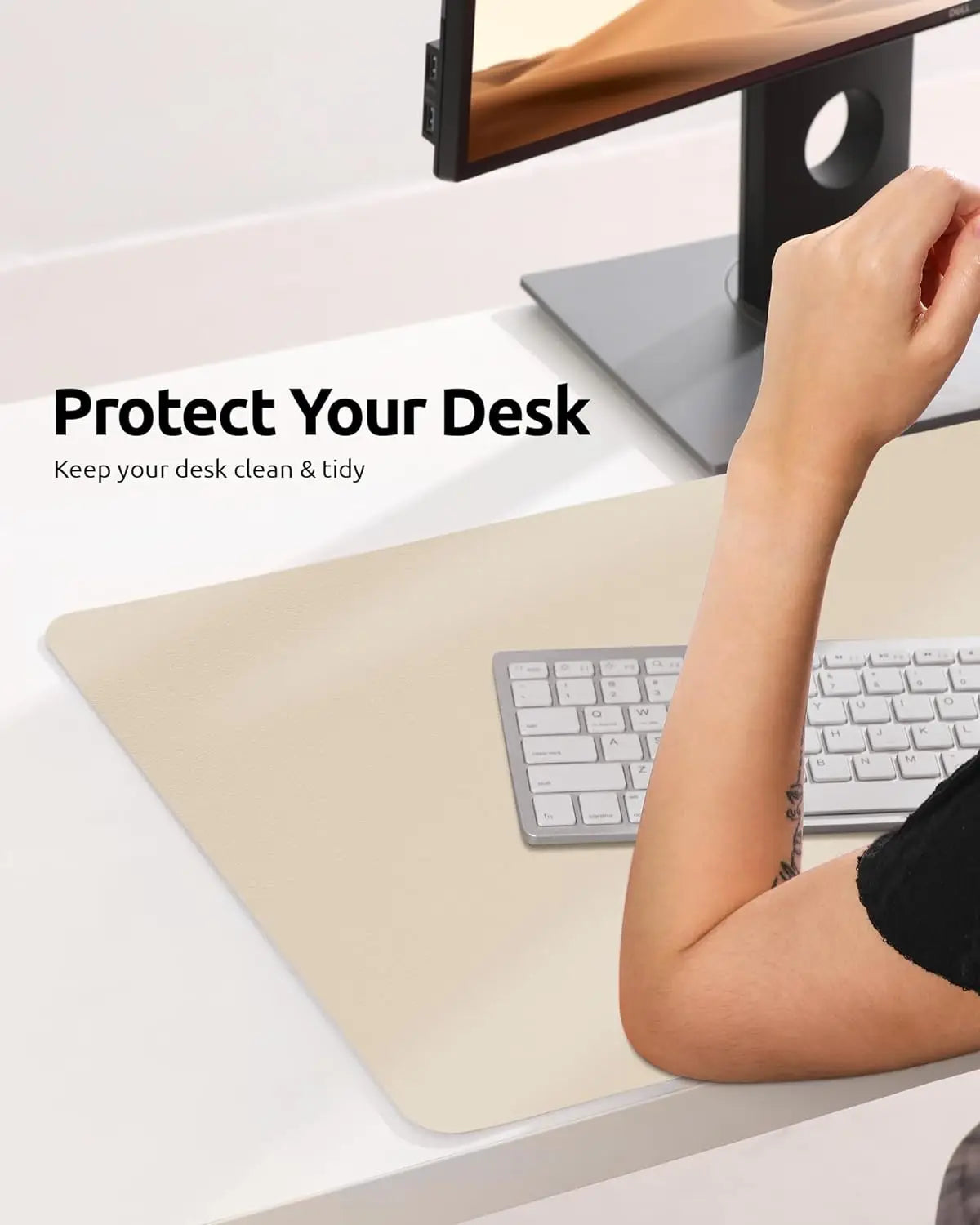 PU Leather Desk Mat – Large Non-Slip Waterproof Office Mouse Pad