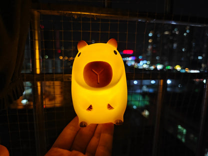 Capybara Silicone LED Night Light Bedroom Lighting Cute Decor Kids Gifts Soft Body