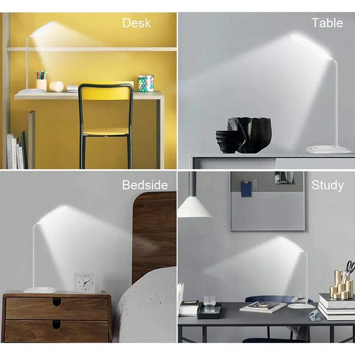 Home Office LED Desk Lamp – USB Touch Dimmer 3 Brightness Levels