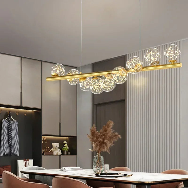 Nordic LED Ceiling Chandelier Living Room Kitchen Office Head Modern Hanging Light Fixture