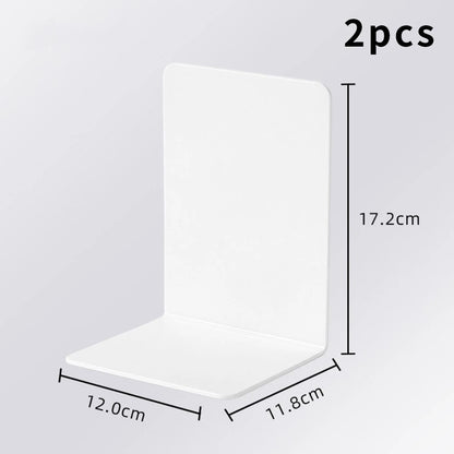 Transparent Acrylic Bookends L-Shaped Desktop Book Organizer Clear Black White 2 4 8 Pack Office