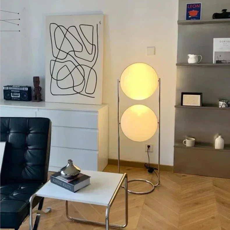 Acrylic Ball LED Floor Lamp Chrome Metal Standing Light Living Room Bedside Hotel Home Decoration