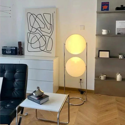Acrylic Ball LED Floor Lamp Chrome Metal Standing Light Living Room Bedside Hotel Home Decoration