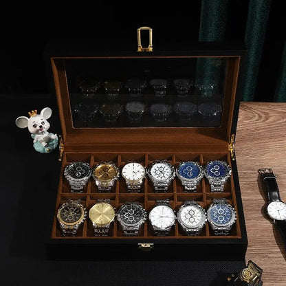 Luxury Handmade Wood 6/10/12Grids Watch Clock Box for Men and Women Jewelry Storage Packaging