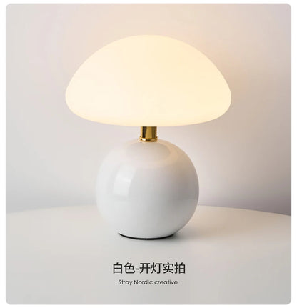 Ceramic Mushroom Table Lamp Bedside Bedroom Nightstand