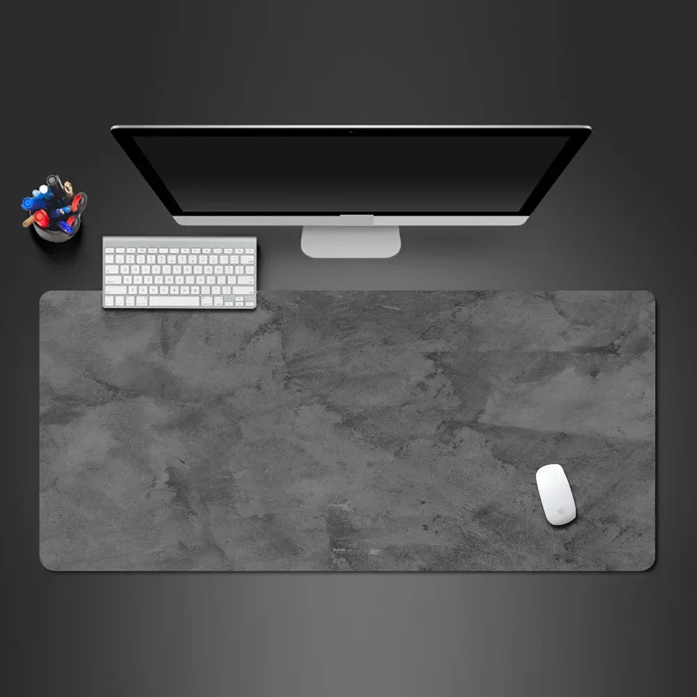 Gray Stitched-Edge Gaming Mouse Pad