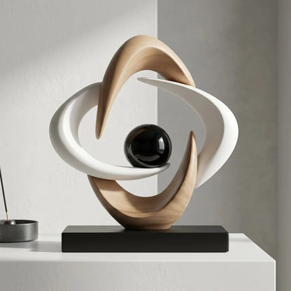 Resin Handicrafts Geometric Hollow Sculptures Spiral Abstract Rings Decorative Figurines Home