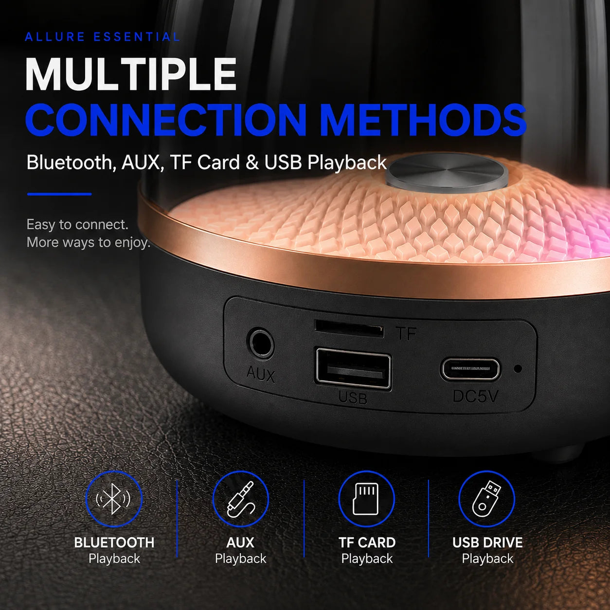 Portable Bluetooth Speaker TWS Soundbar USB Desk Accessory