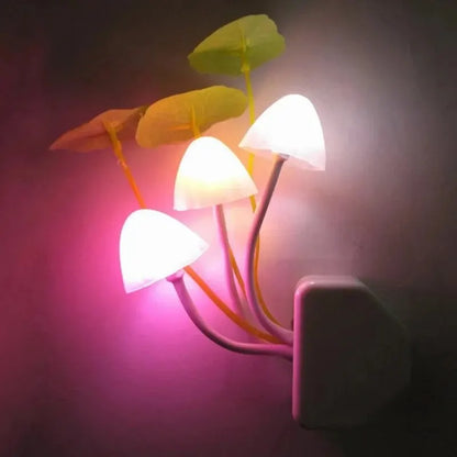 Mushroom Motion Sensor Night Light Bedroom Lighting Plug-In Three Soft Colours