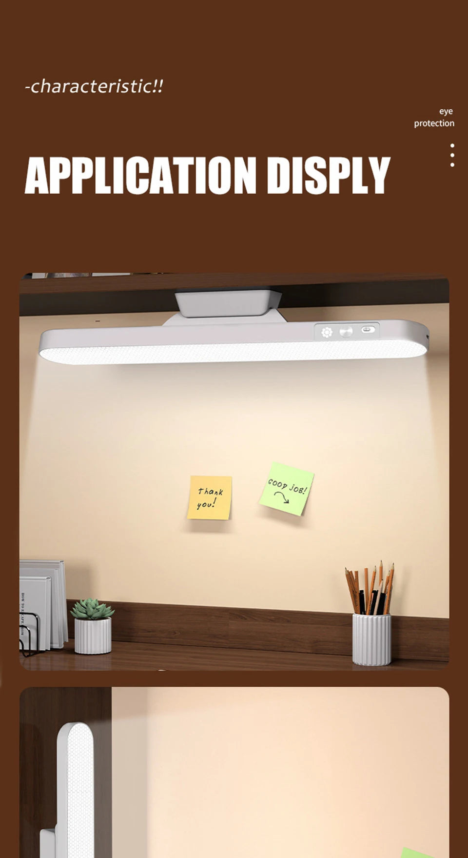 LED Magnetic Under Cabinet Light – USB Rechargeable Dimmable Strip