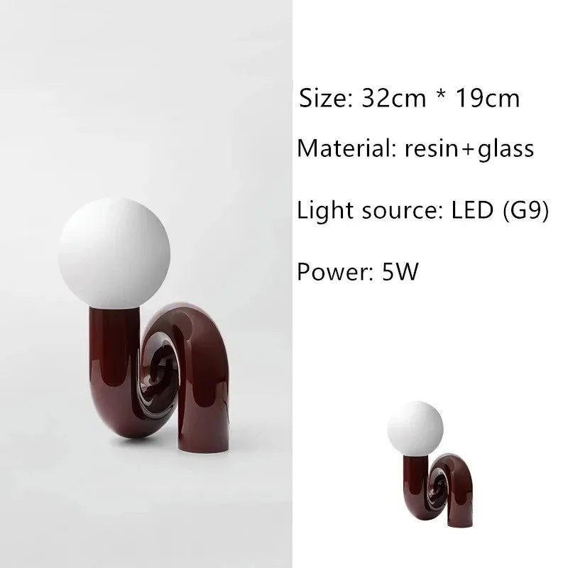 Nordic Glass Desk Lamp – Minimalist LED 3 Colour Modes Decor Light
